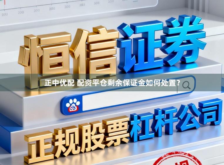 正中优配 配资平仓剩余保证金如何处置?